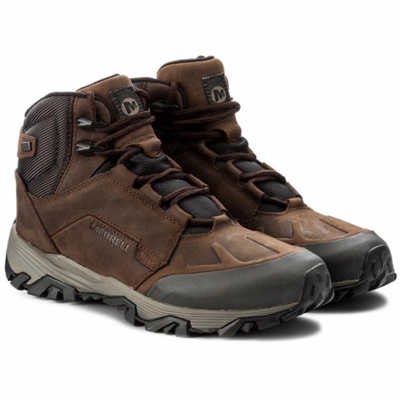 ? Merrell brown leather waterproof hiking boots main image 5